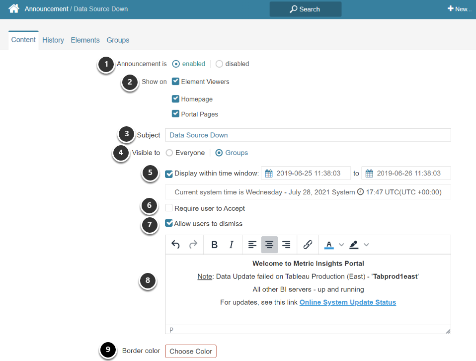 Configure Homepage Message