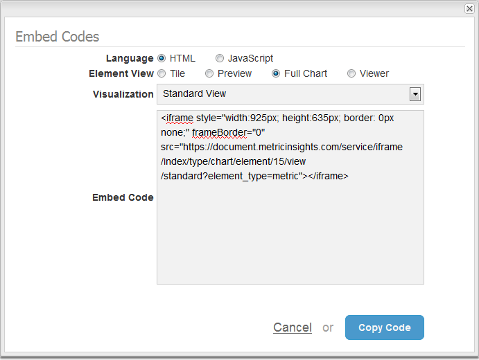 Step 3: Look at your Embed Codes dialog