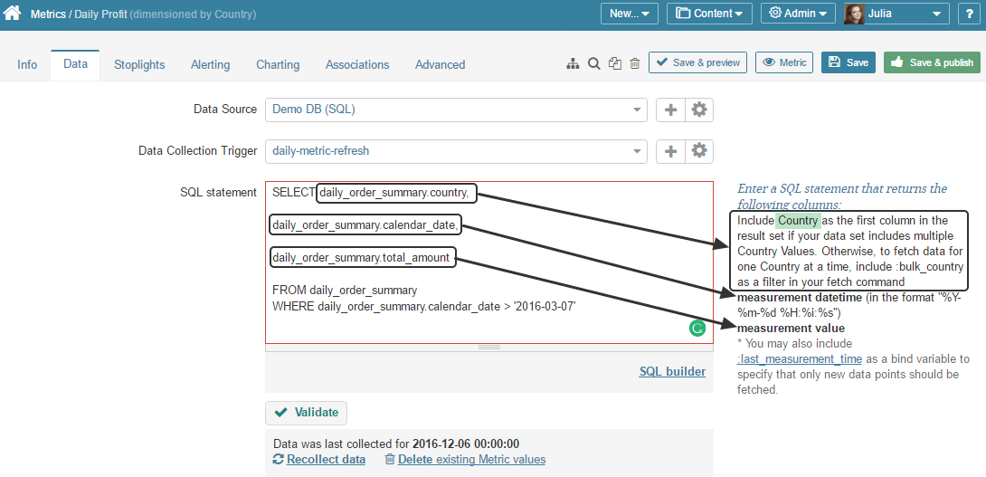 SQL Statement Requirements
