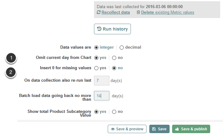 Setting limits on incremental data collection