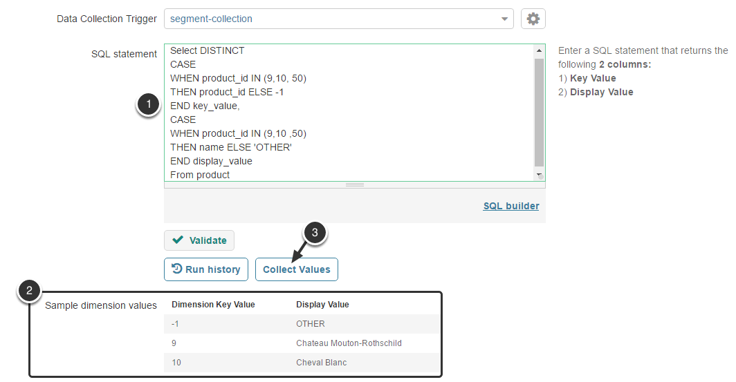 Collect Dimension Values