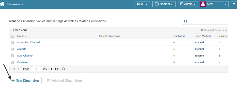Access Content > Dimensions