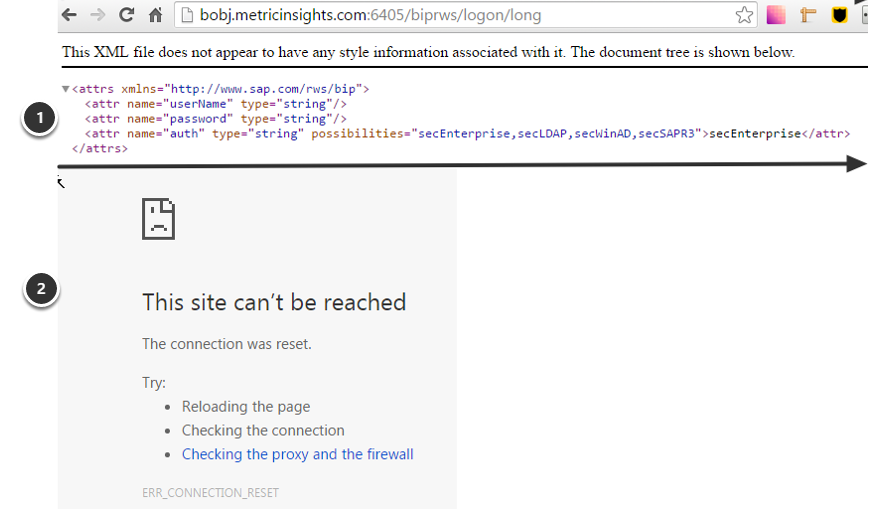 If connection fails, test that BOBJ is setup correctly