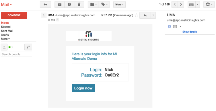 An example of a welcome email sent to a newly created User
