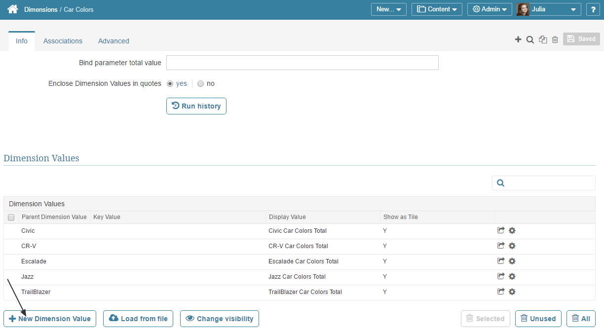 Add Dimension Values