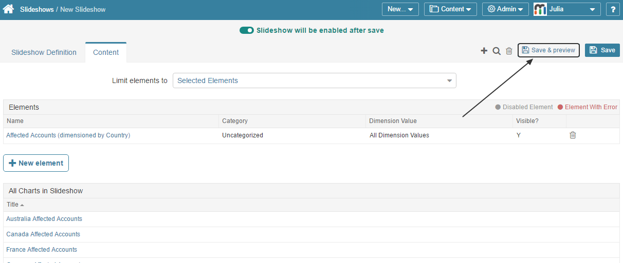 Save and Preview your Slideshow