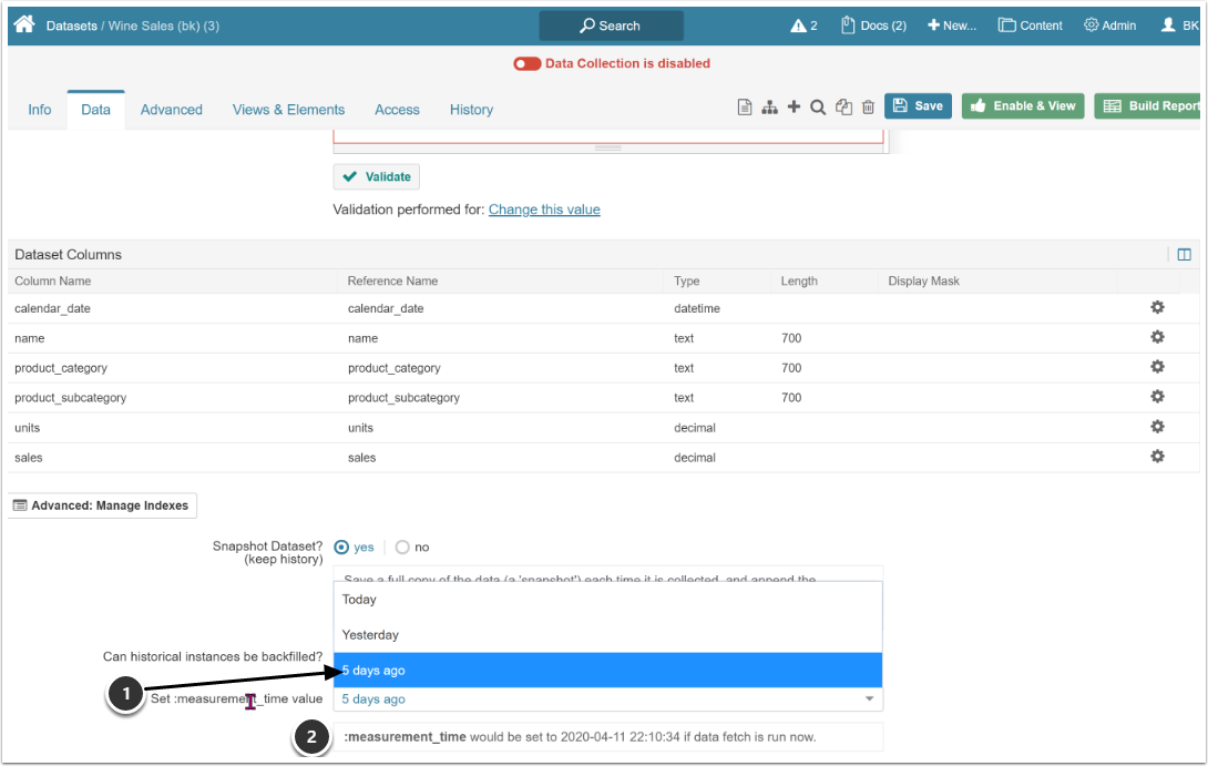 Dataset Editor - Google Chrome