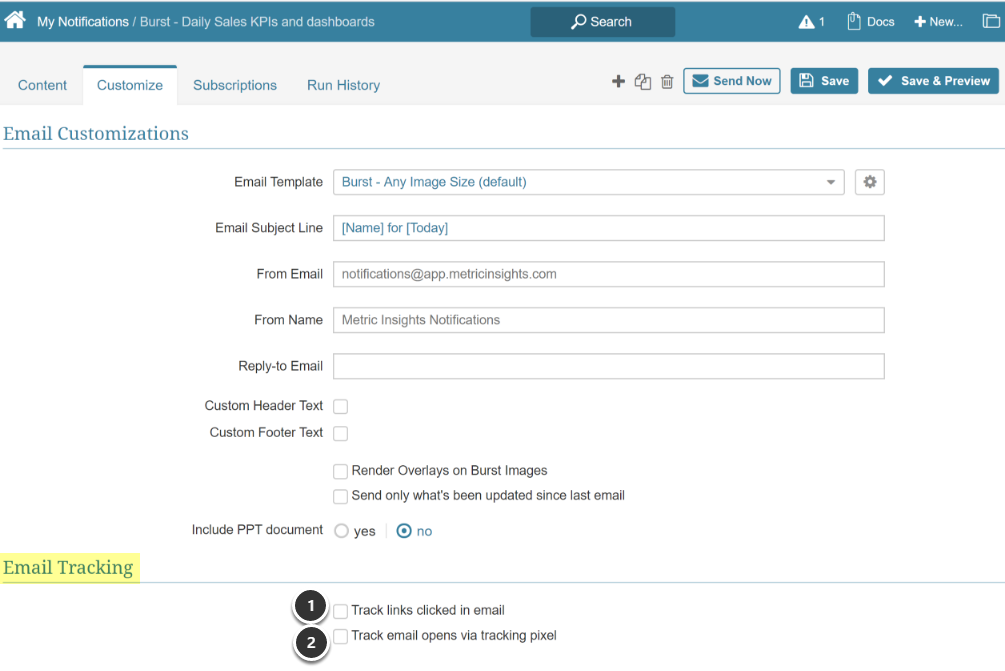 My Notification: Burst - Daily Sales KPIs and dashboards - Google Chrome