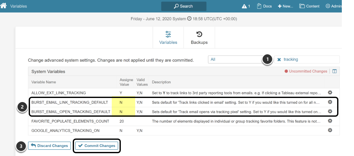 Variables - Google Chrome