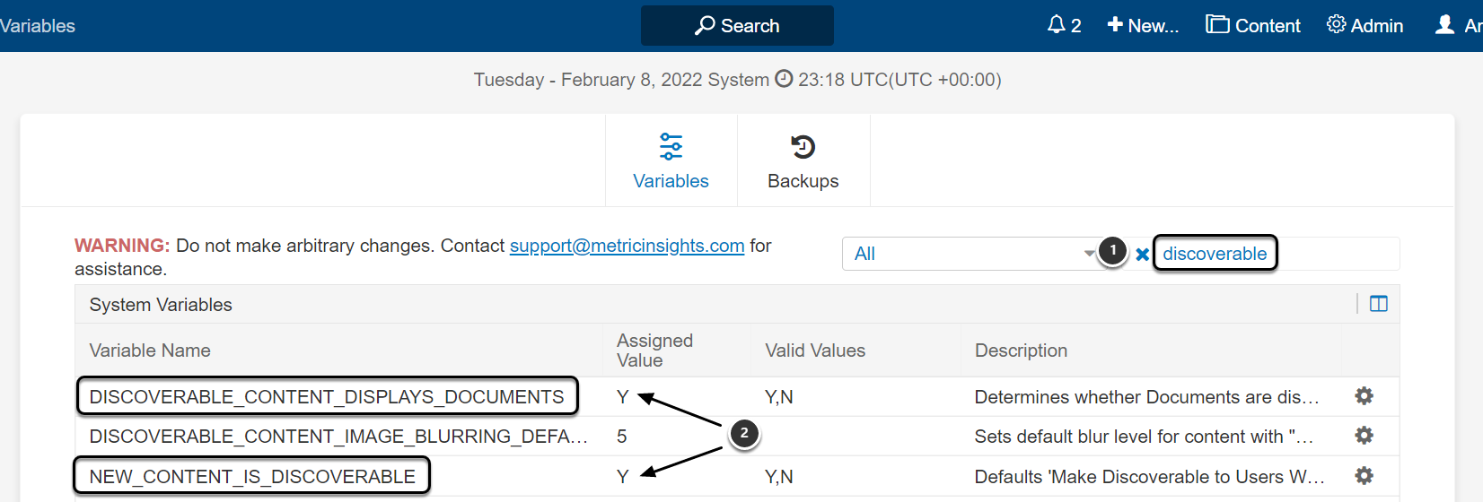 Variables - Google Chrome