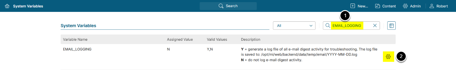 Check email log files