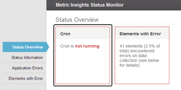 Status Overview Error