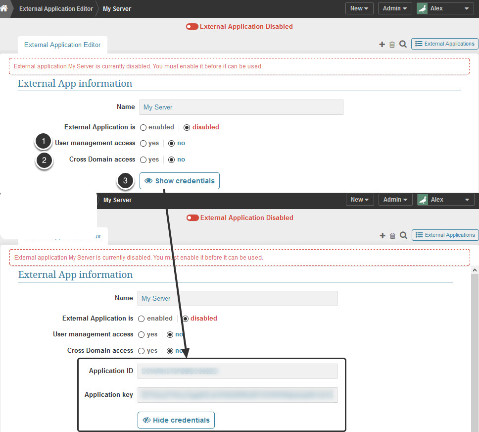 Complete Definition of the External Application