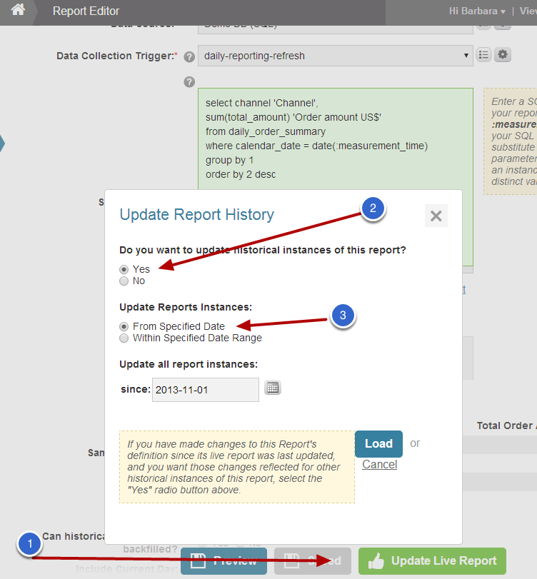 Recollect any data generated in error  - Report example