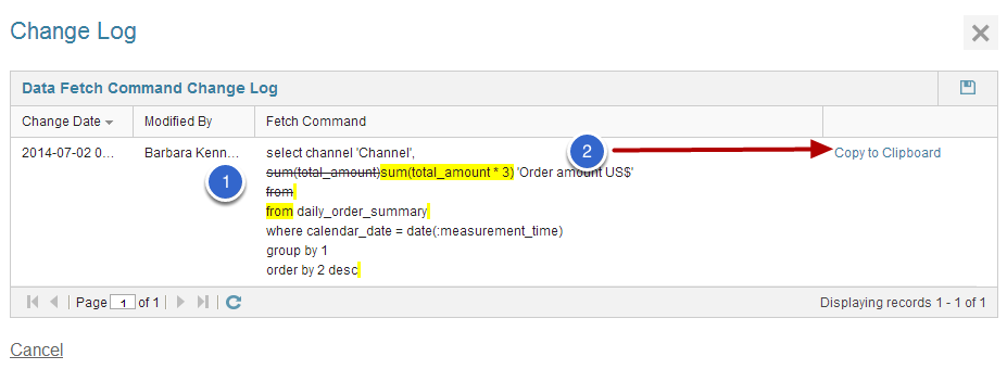 You will be able to access the Change Log