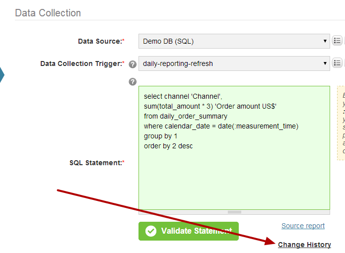 Select 'Change History'