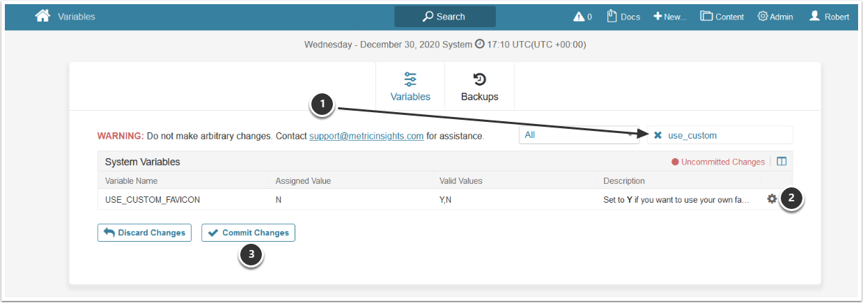 Update the config variable "USE_CUSTOM_FAVICON"