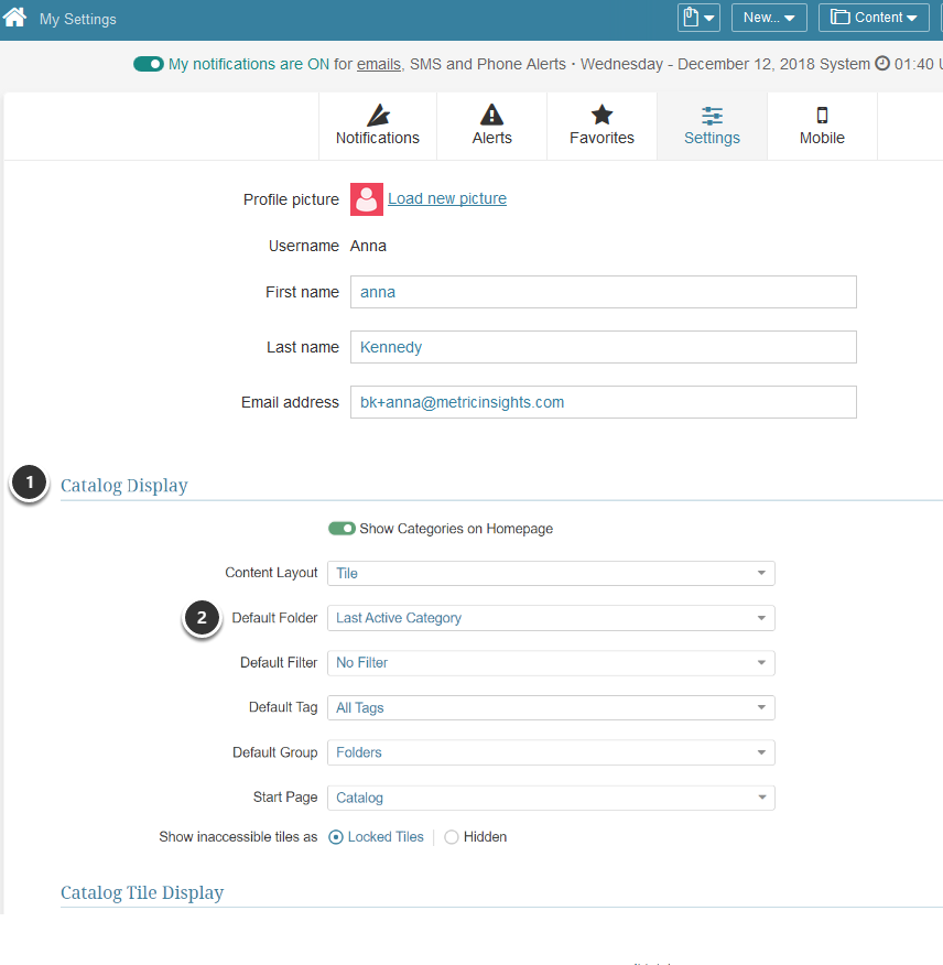 'Start me in' field is set to Last Category by default