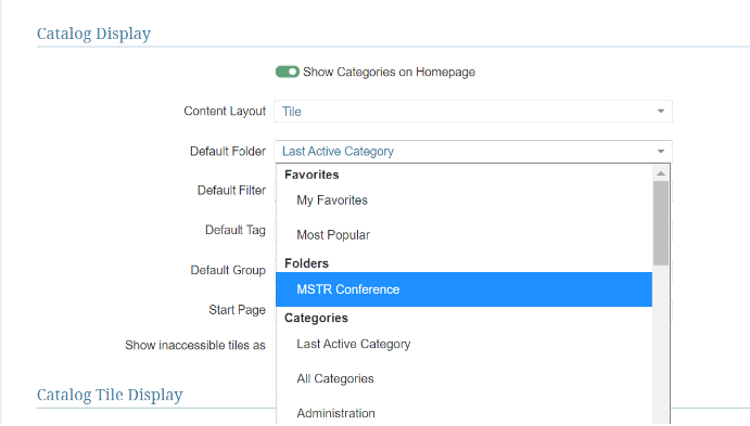 Open drop-down and select any other section