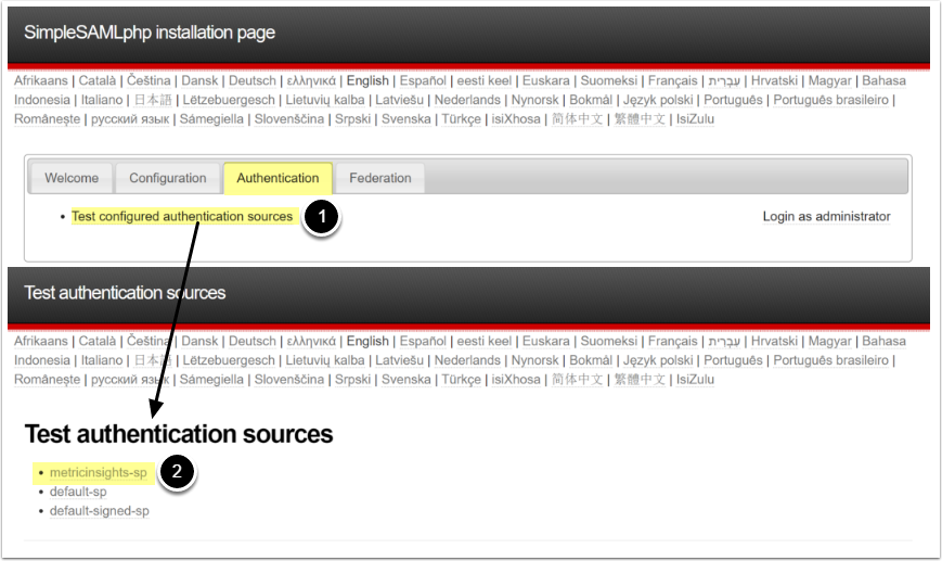 SimpleSAMLphp installation page - Google Chrome