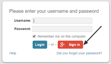 Google Sign In option enabled