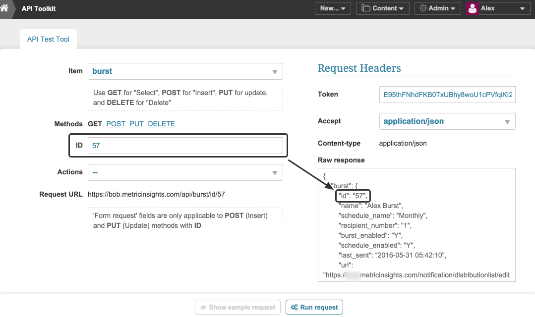 Get details of a specific Burst