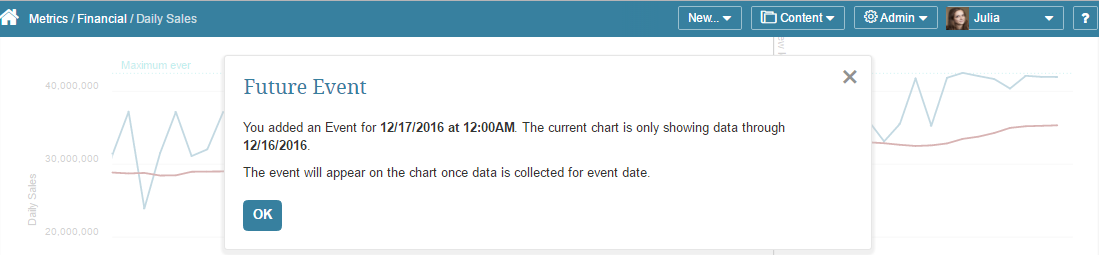 A warning message is to be displayed