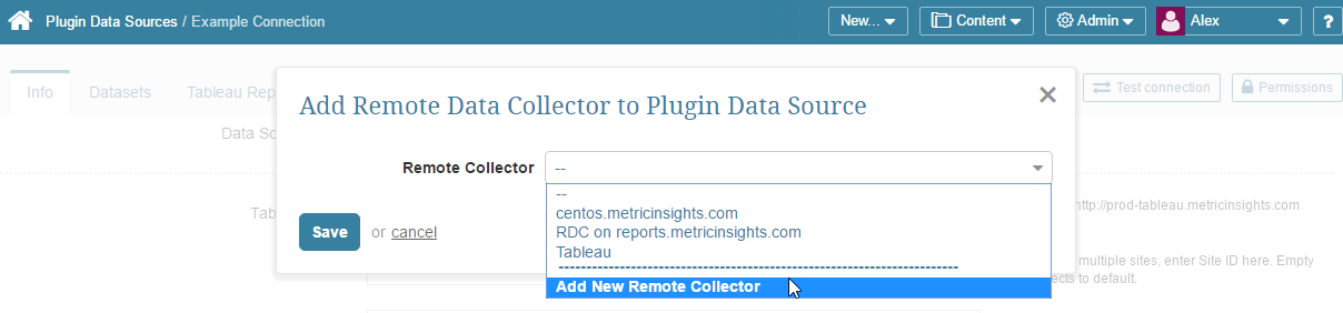 Select to Add a new Remote Collector from pop-up