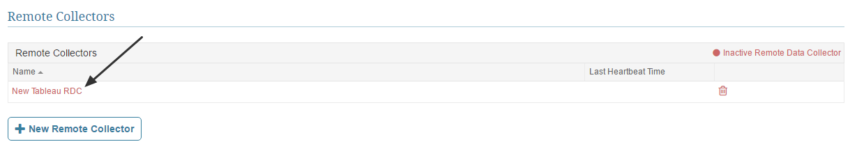 New Remote Collector now displays in grid
