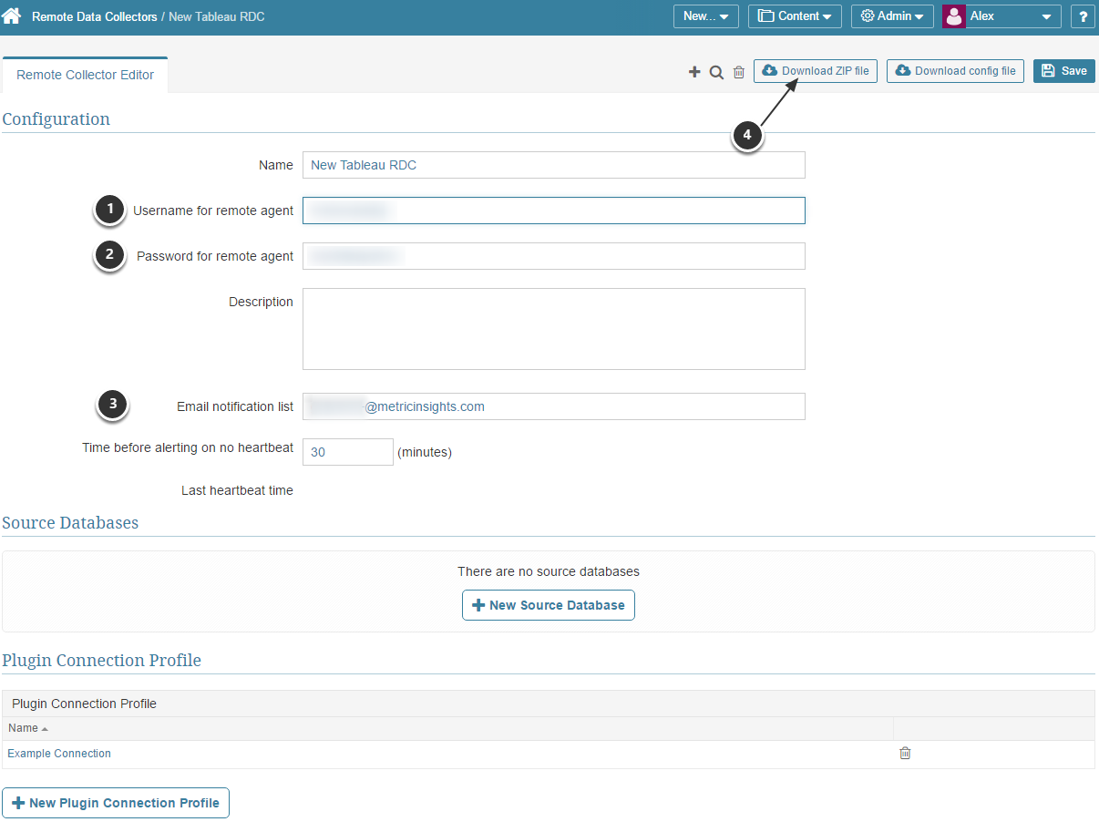 Remote Collector Editor opens