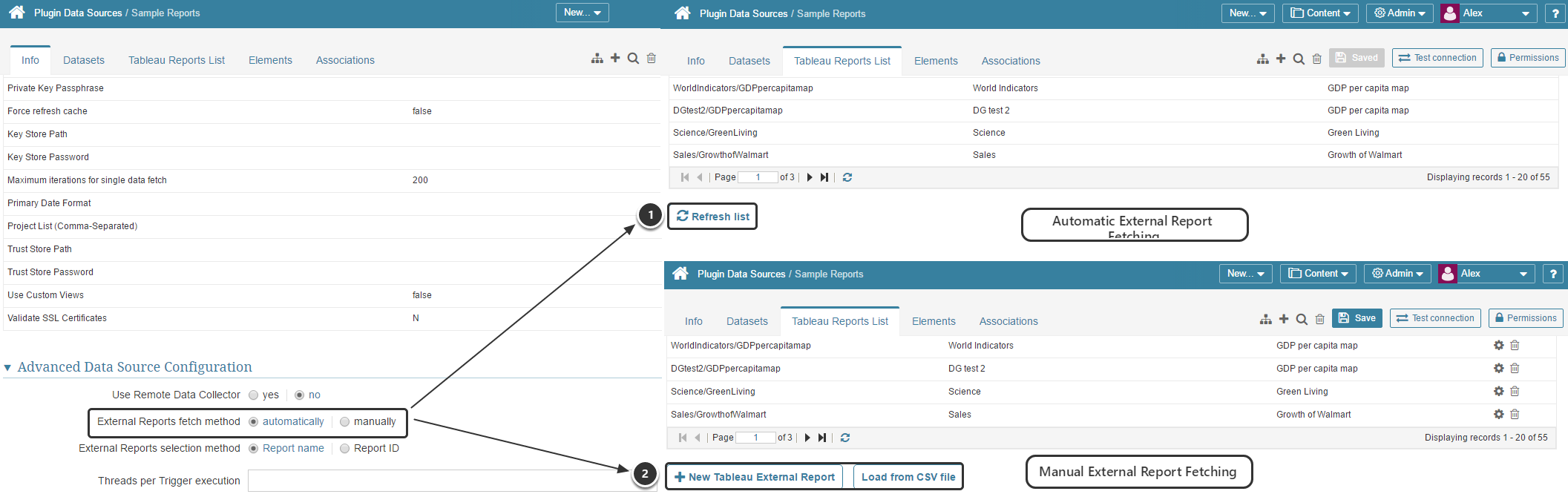 Update the list of Tableau Reports