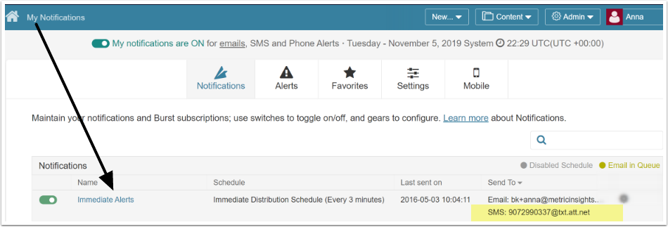 My Notifications - Google Chrome