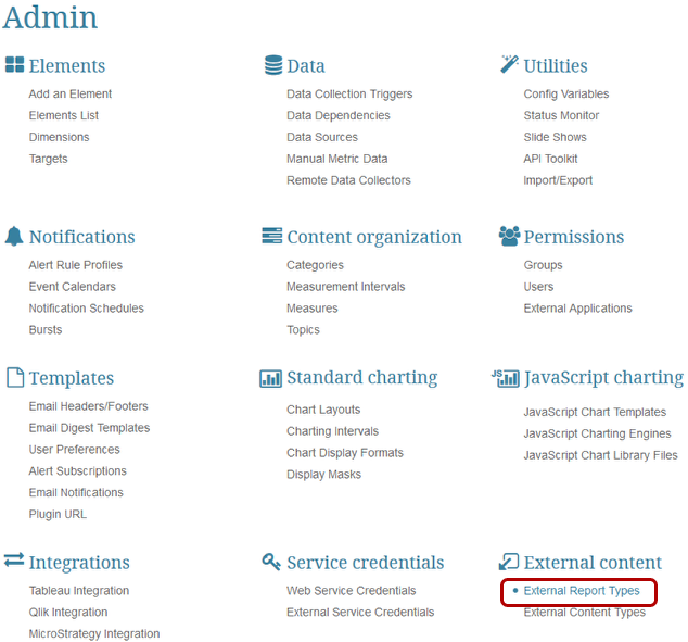 Go to External Report Types