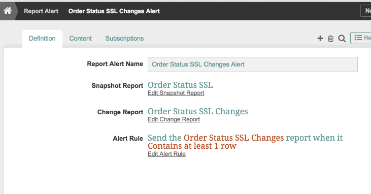 Change Report Editor